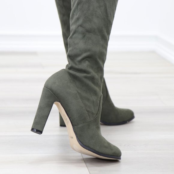 Over Knee High Boots Lace Up Slim Thigh High Heels - Picture 9 of 15